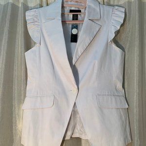 White Sleeveless Blazer